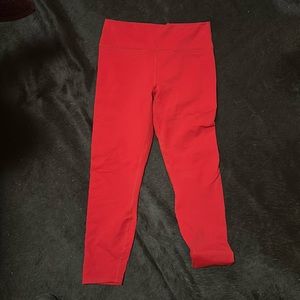 PoweHold Red Crop Leggings